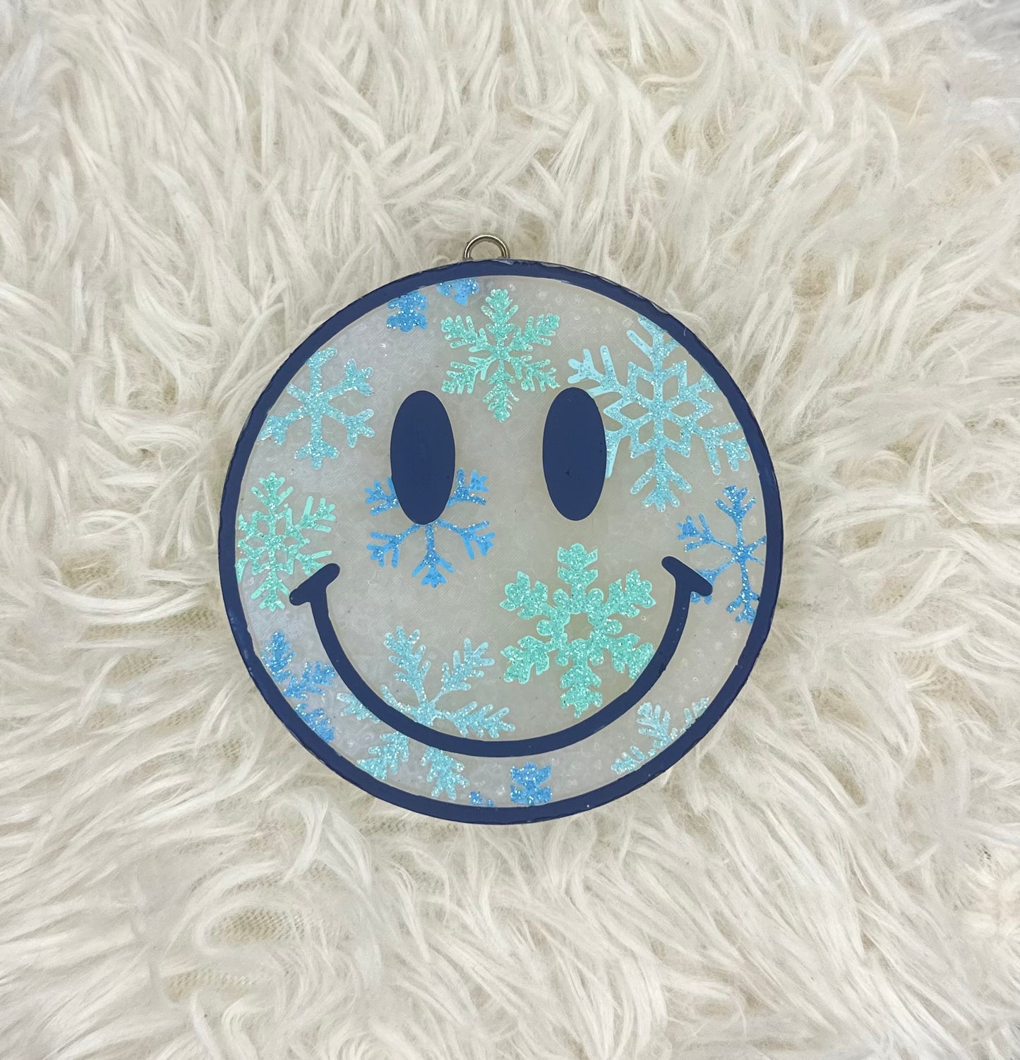 Custom Smiley with Snowflakes Freshie