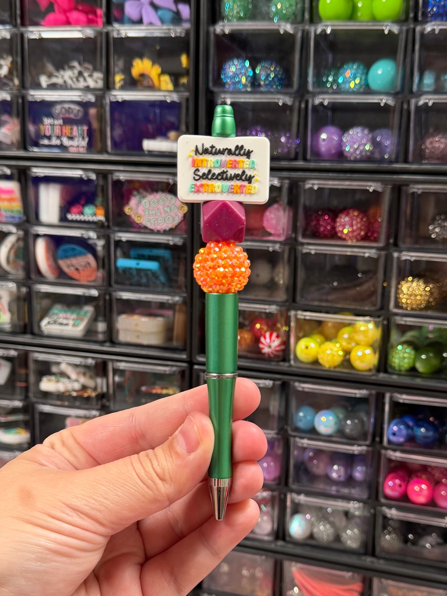 Naturally Introverted Beaded Pen