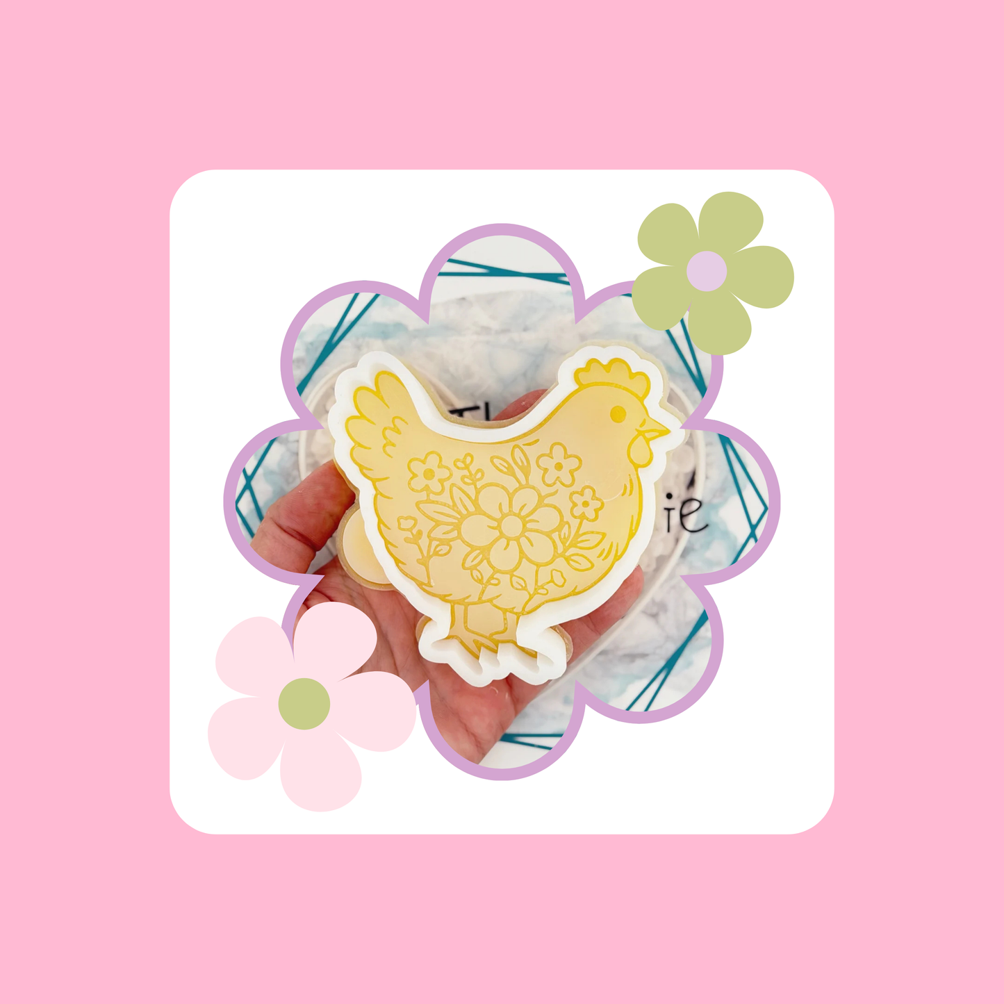 Custom Floral Chicken Freshie
