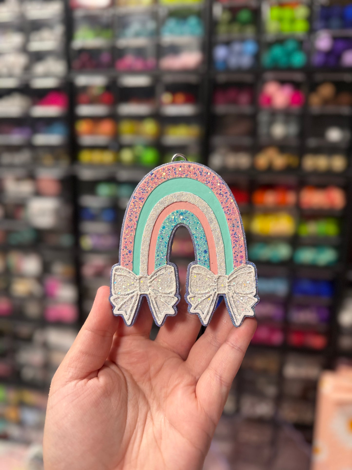 Custom Rainbow with Bows Freshie