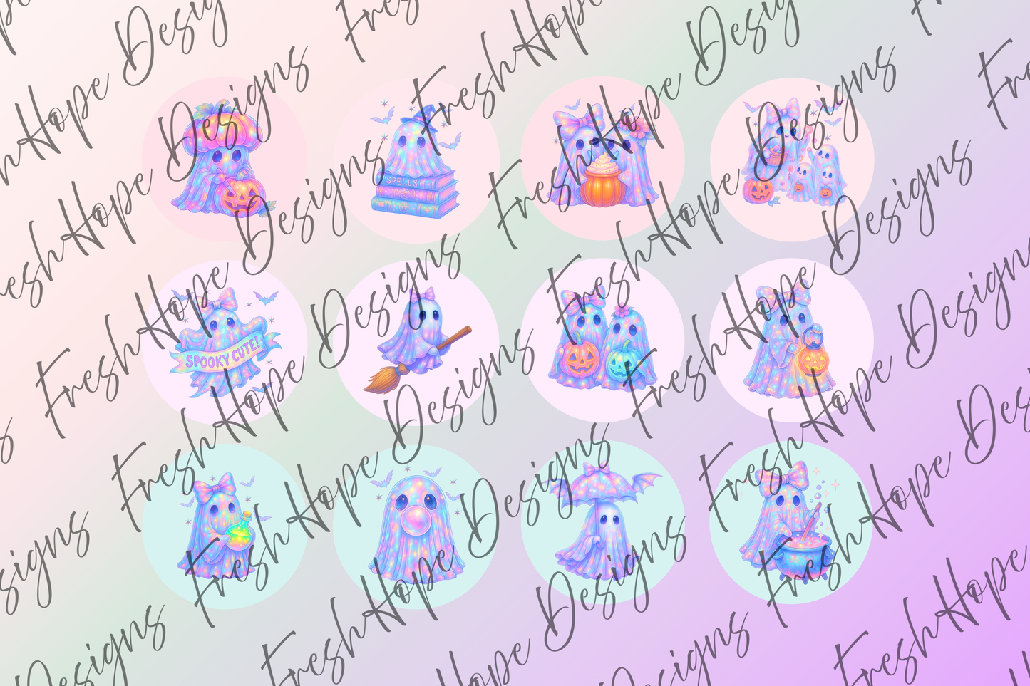 Pastel Ghosts Cardstock
