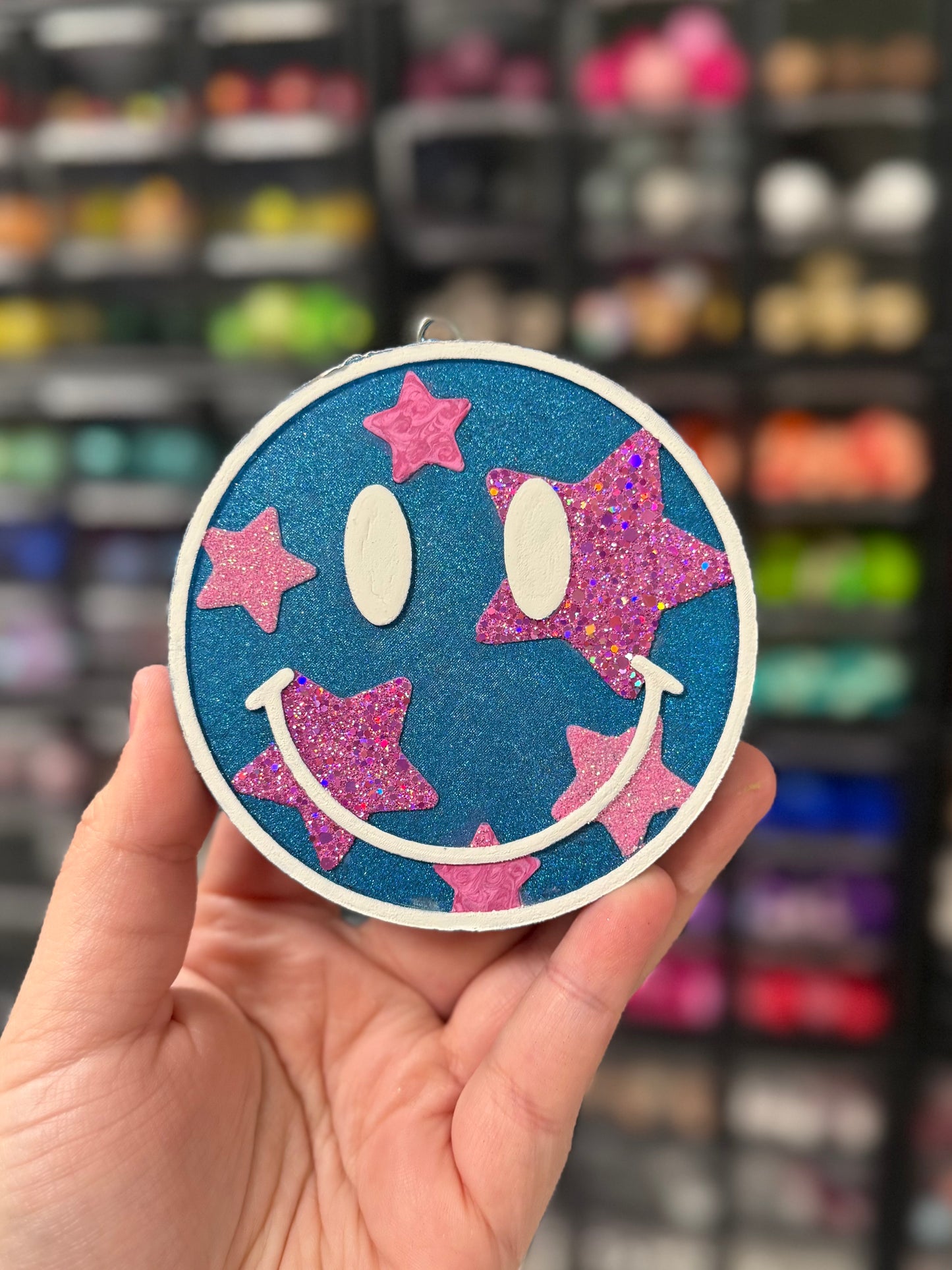 Custom Smiley with Stars Freshie