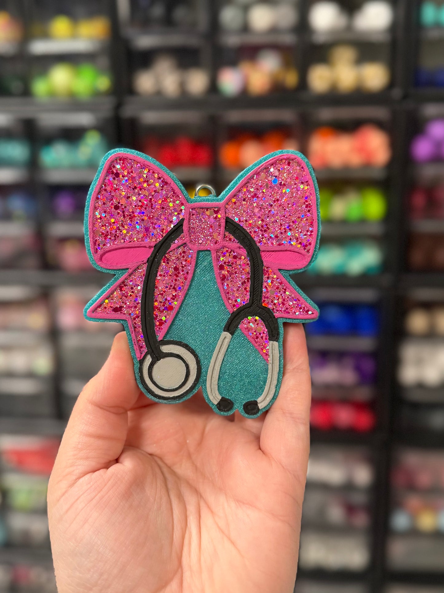 Custom Bow with Stethoscope Freshie