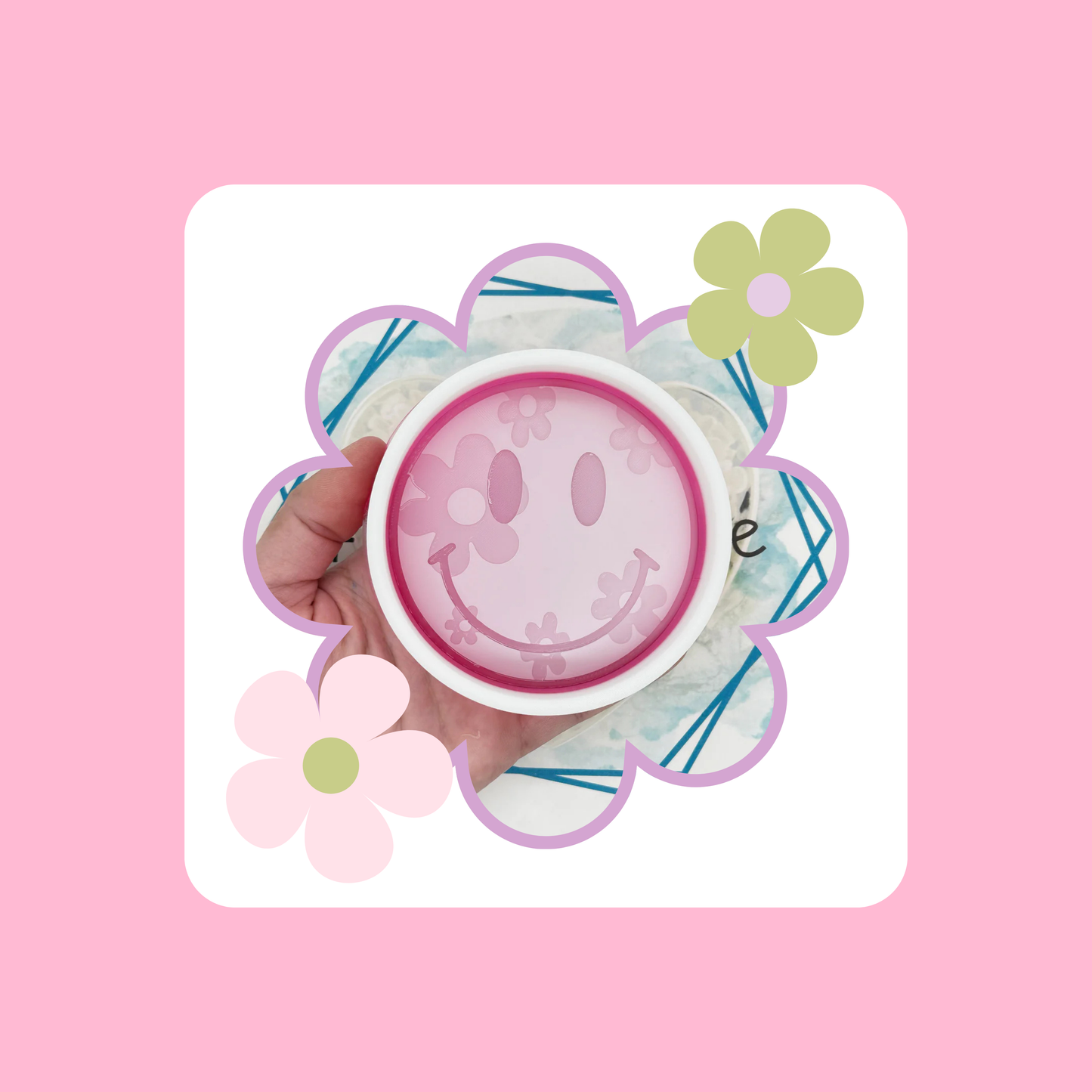 Custom Smiley with Flowers Freshie