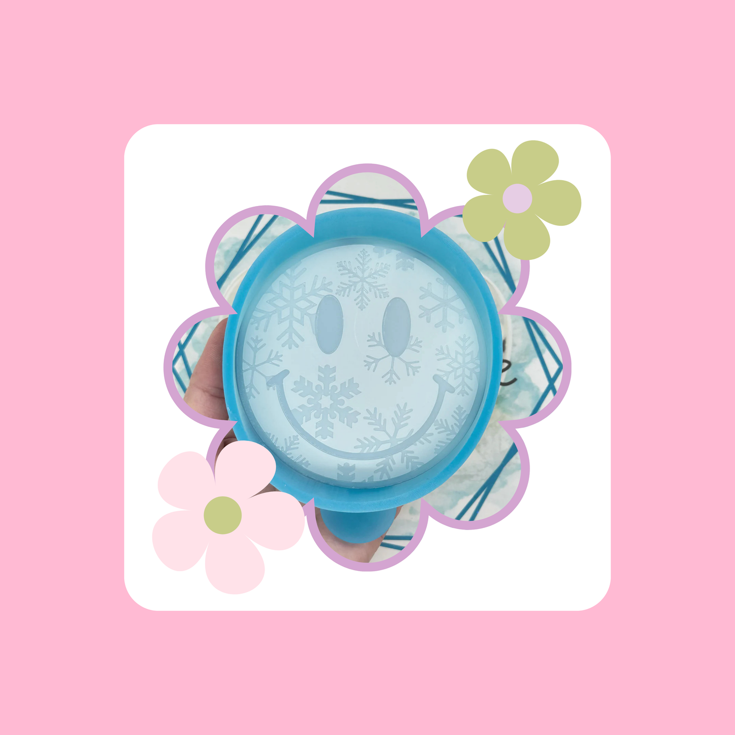 Custom Smiley with Snowflakes Freshie