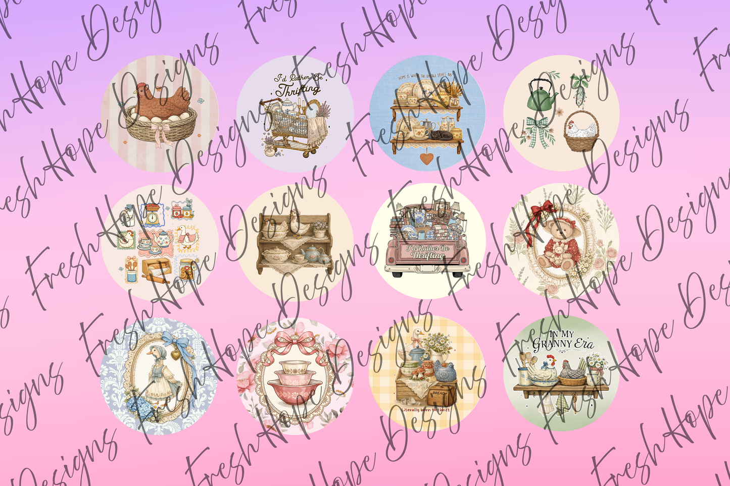Vintage Thrifting Cardstock