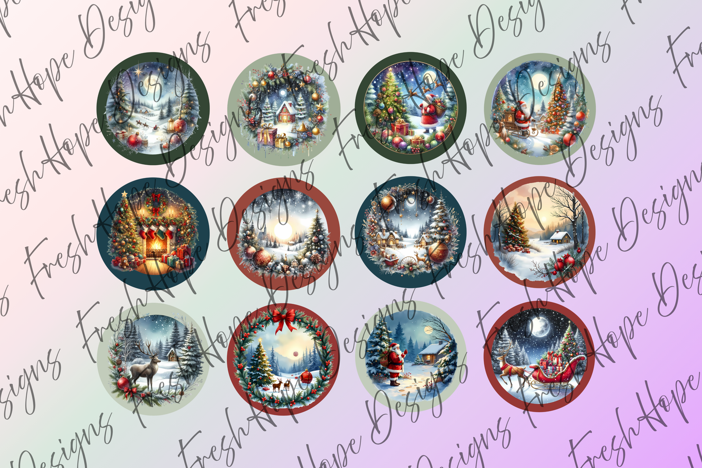 Christmas Scenes Cardstock