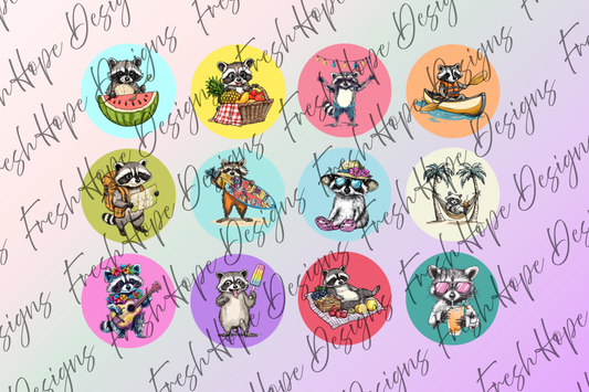 Summer Raccoons Cardstock