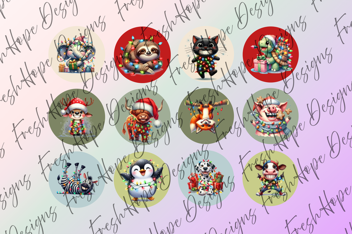 Christmas Animals Cardstock