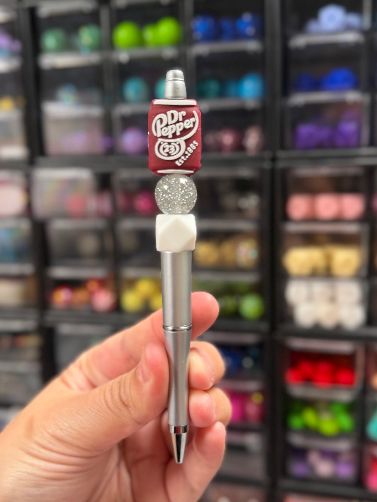 Dr. Pepper Beaded Pen