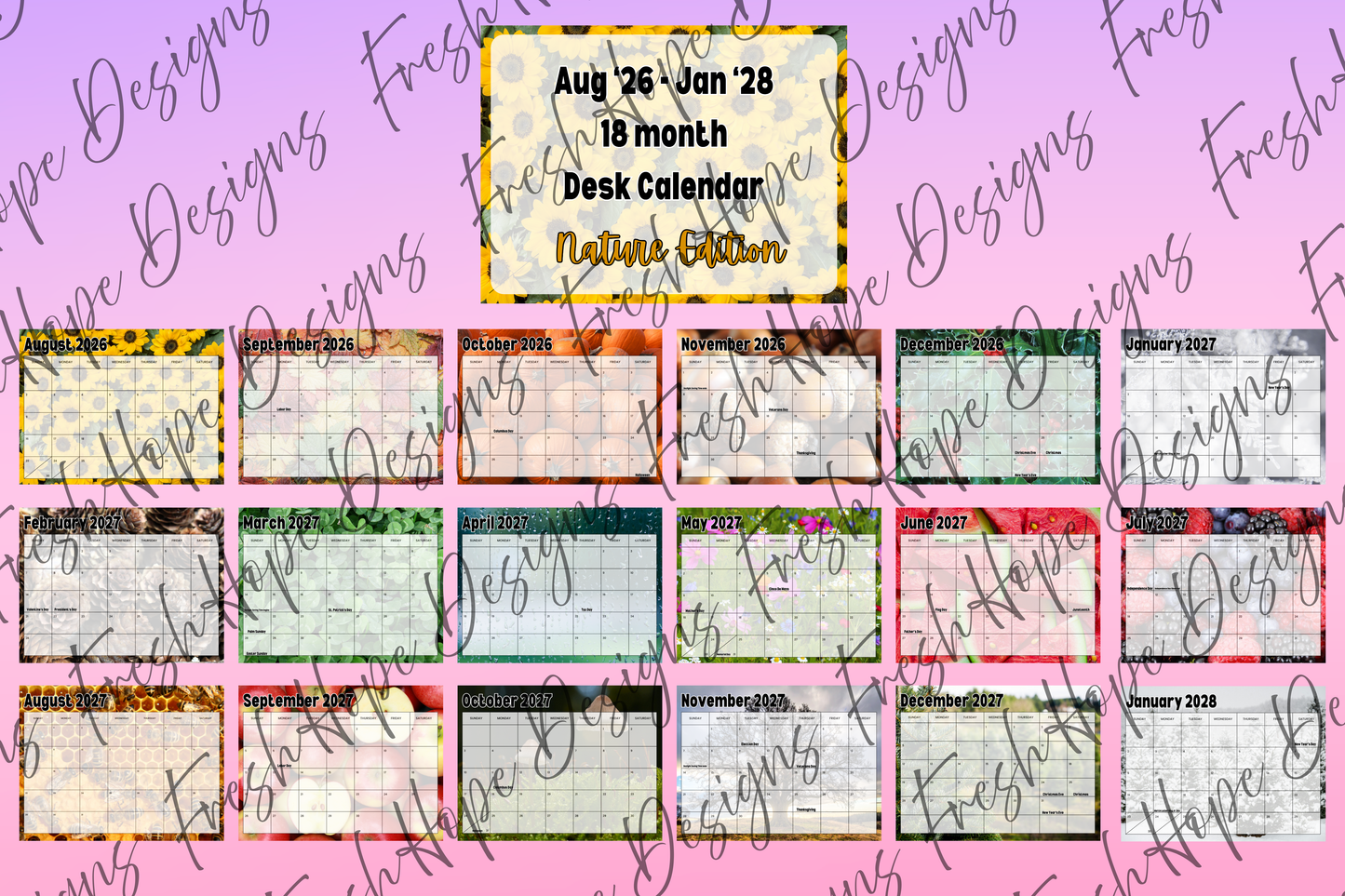 18 Month Deskpad Calendar