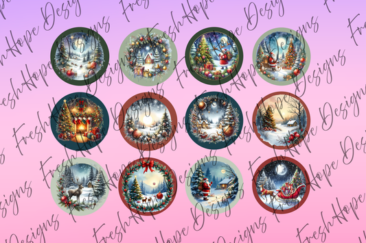 Christmas Scenes Cardstock