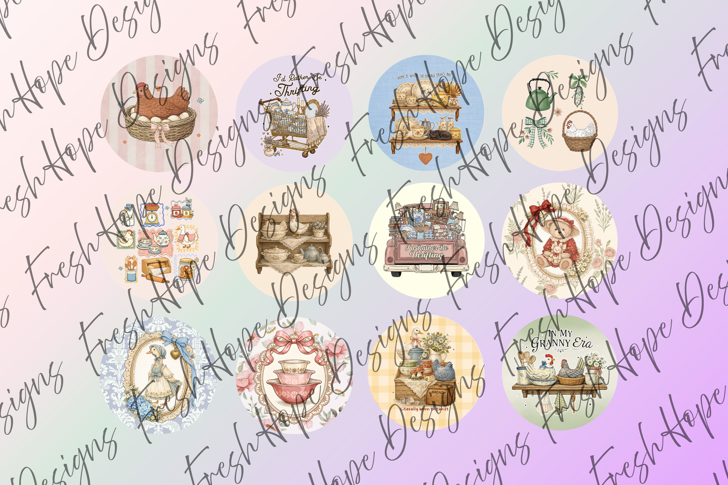 Vintage Thrifting Cardstock