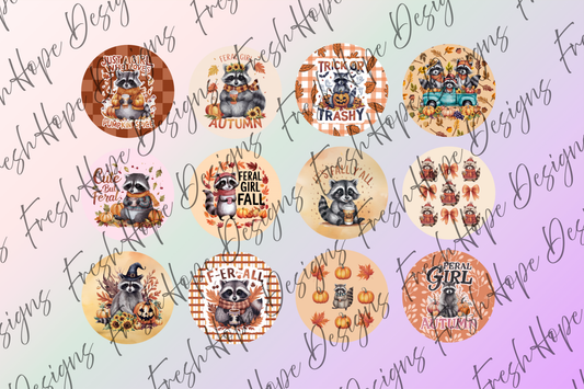 Fall Raccoons Cardstock