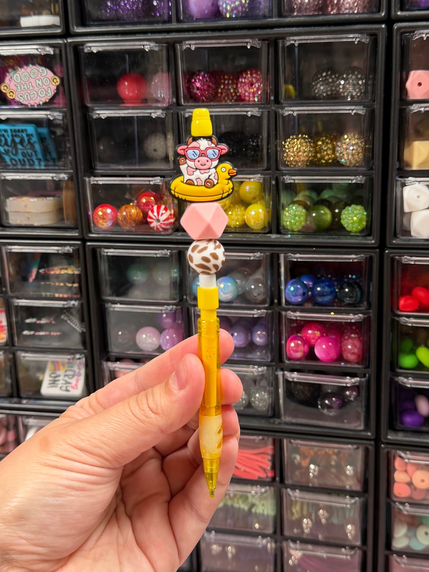 Floating Cow Beaded Pencil