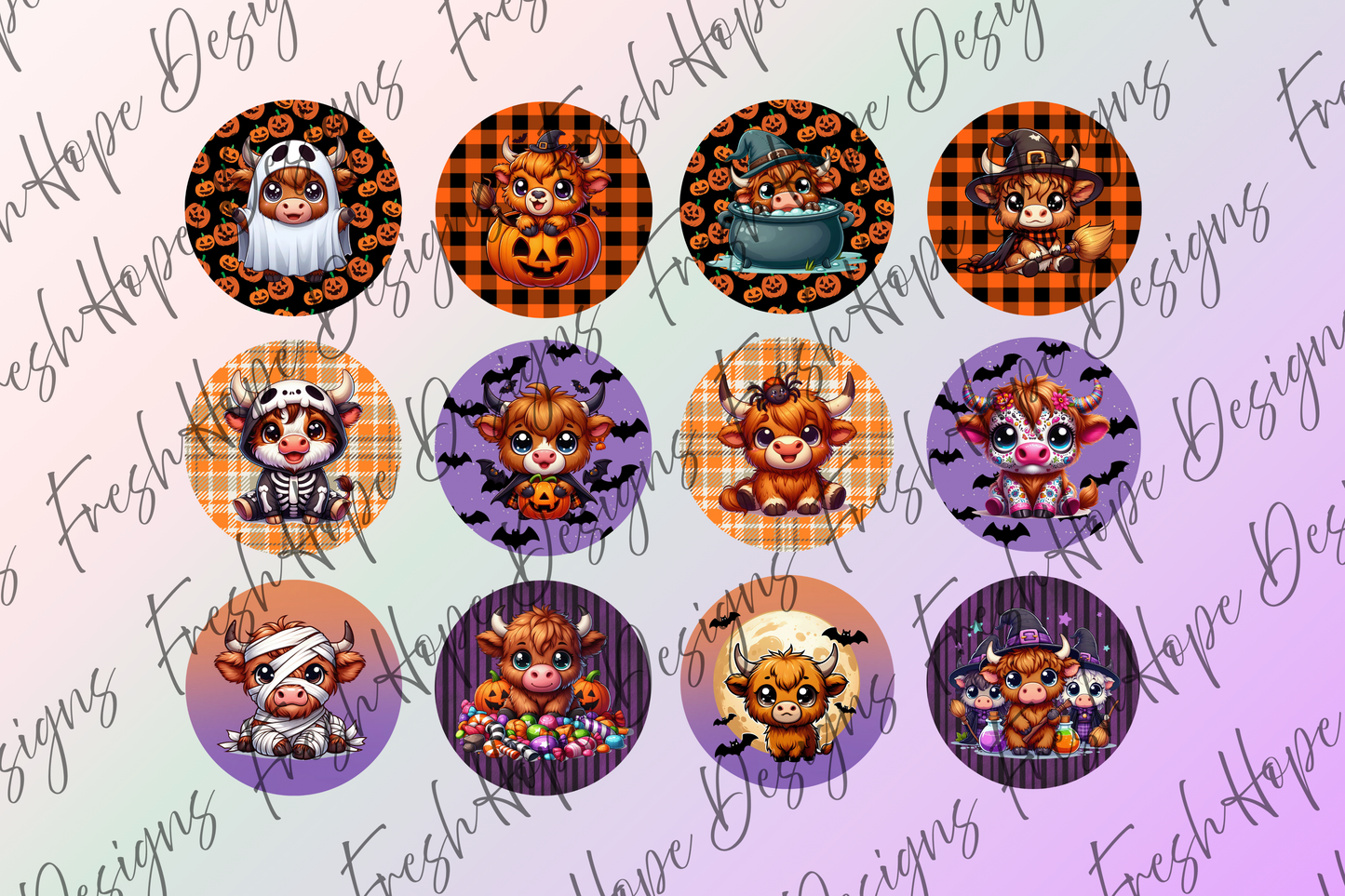 Halloween Highland Cows Cardstock