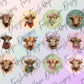 Watercolor Highland Cow Cardstock