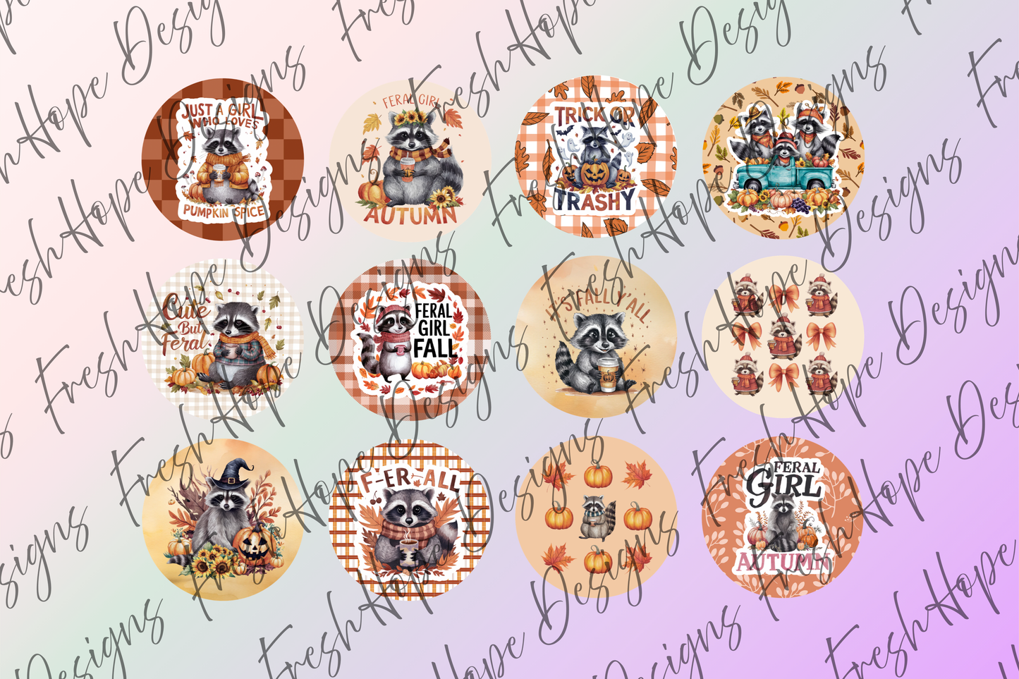 Fall Raccoons Cardstock