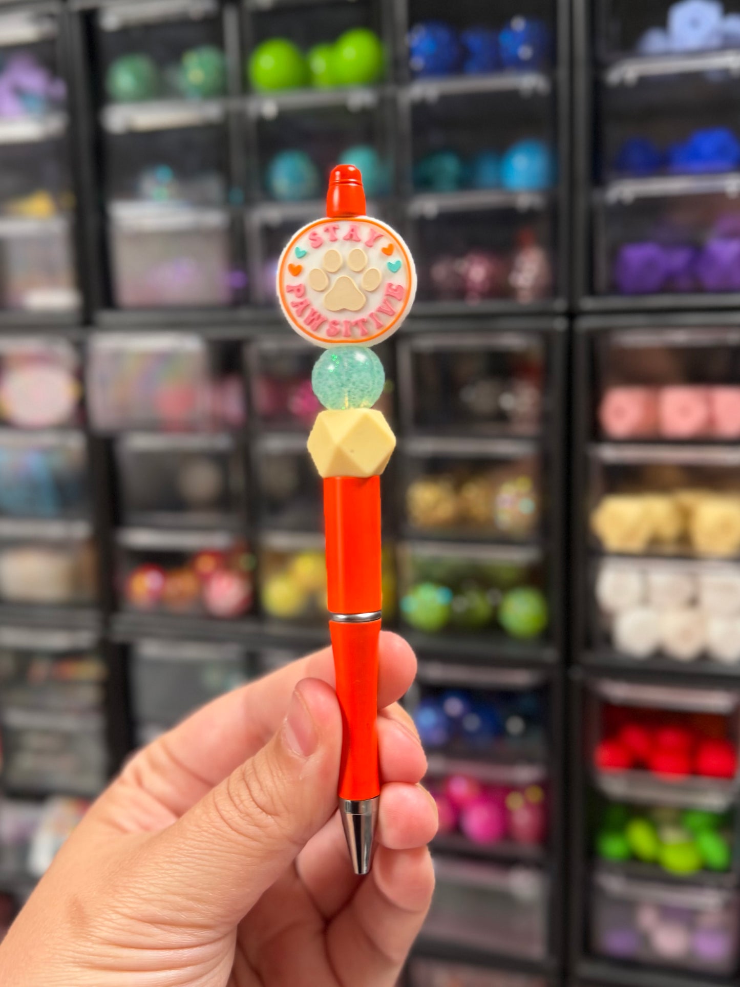 Stay Pawsitive Beaded Pen
