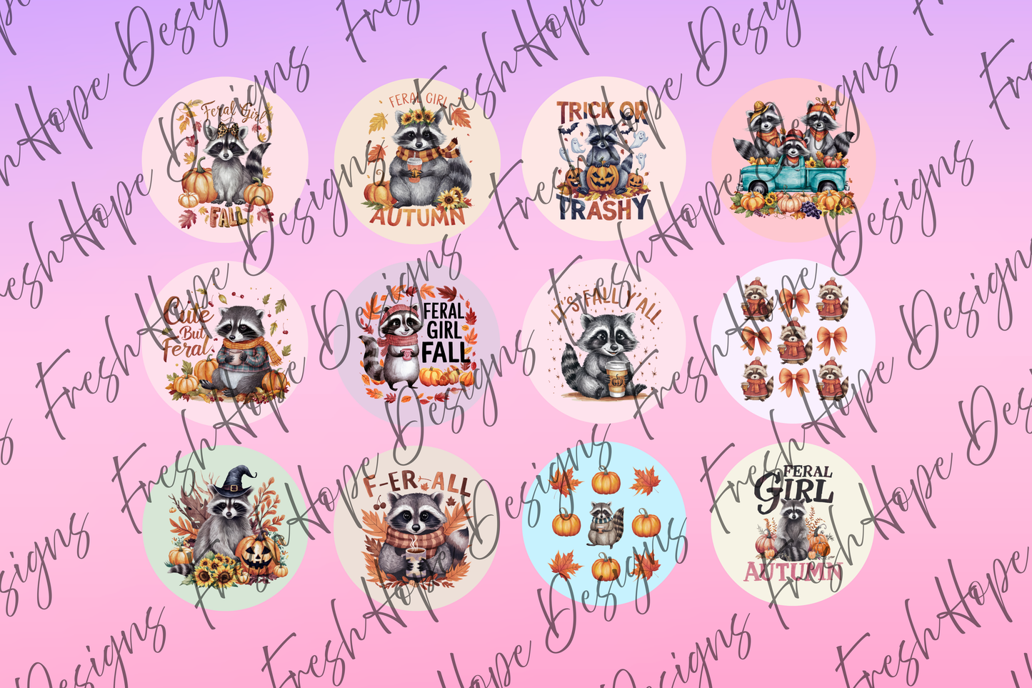 Fall Raccoons Cardstock