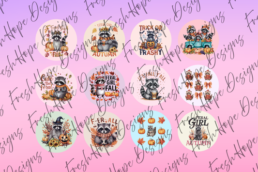 Fall Raccoons Cardstock