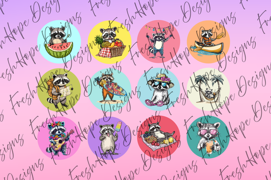 Summer Raccoons Cardstock