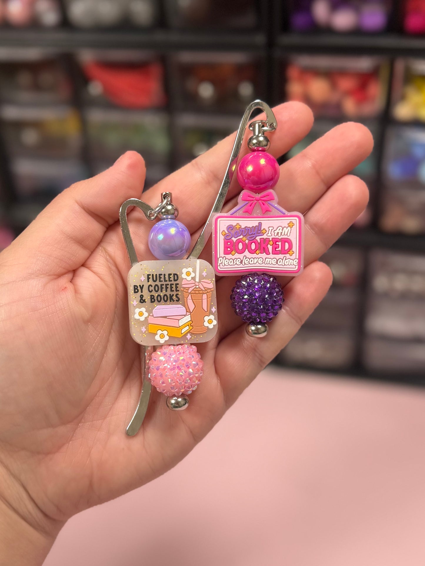 Glitter Beaded Bookmark