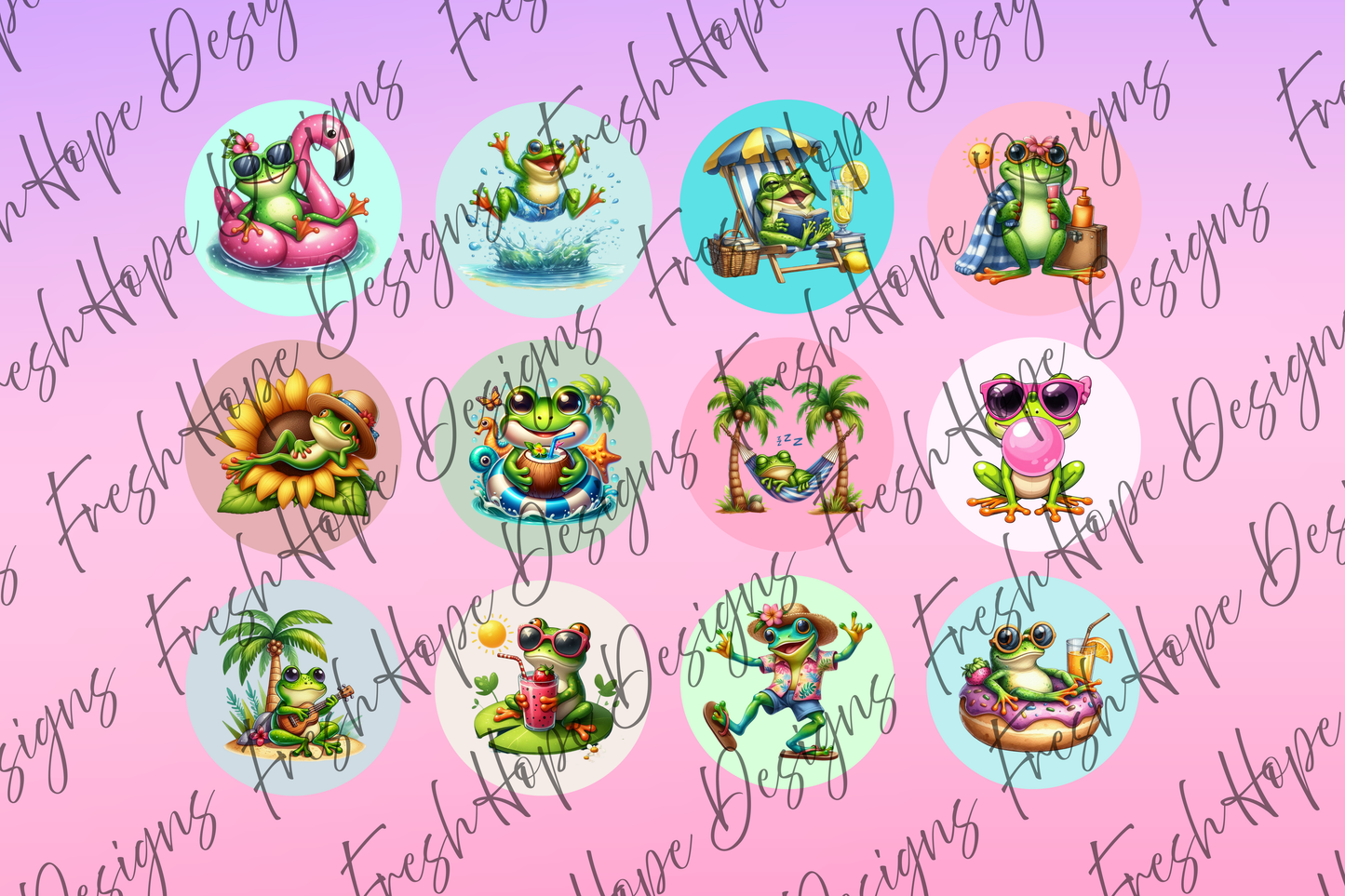 Summer Frogs Cardstock