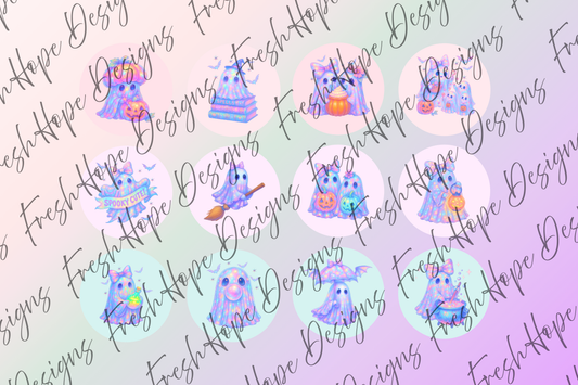 Pastel Ghosts Cardstock