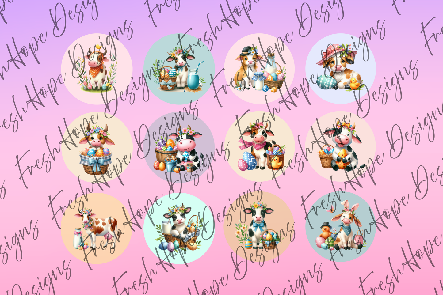 Easter Cows Cardstock