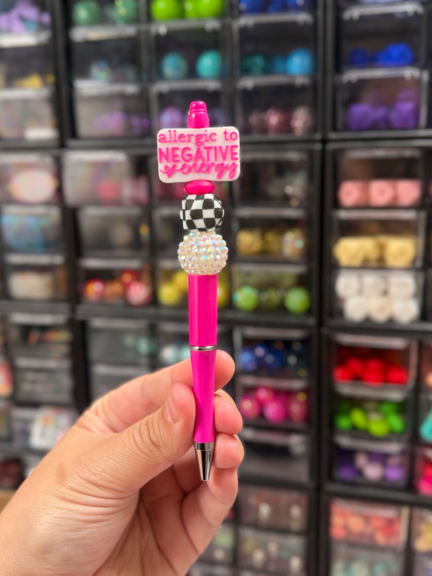 Allergic To Negative Energy Beaded Pen