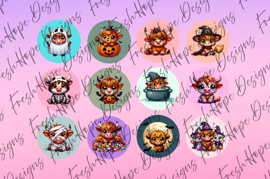 Halloween Highland Cows Cardstock