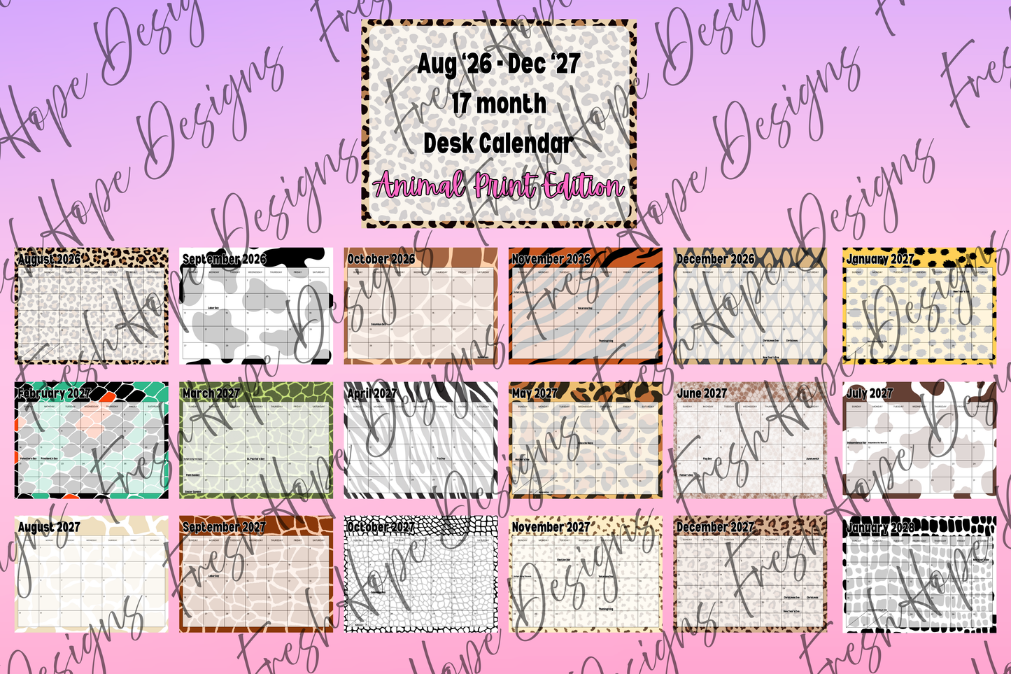 18 Month Deskpad Calendar