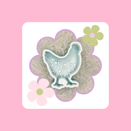 Custom Floral Chicken Freshie